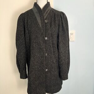Vintage Sz M NYC Girl‎ Nubby Wool Jacket Women's Tweed 80's Union Made In USA